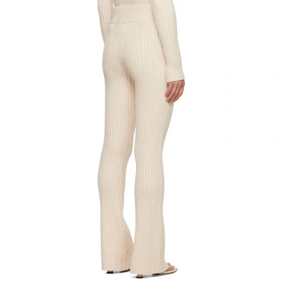 NWT GUIZIO- Thalia Rib Lounge Pants in Color Ivory. Size L - Picture 3 of 9
